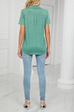 Plain Split Collar Pocket Jersey Top