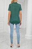 Plain Split Collar Pocket Jersey Top