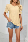 Hollow Out Texture Smock Sleeves Top