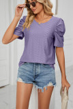 Hollow Out Texture Smock Sleeves Top