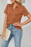 Plain Split Collar Pocket Jersey Top