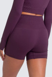 Plain High Waist Seamless Work Out Shorts