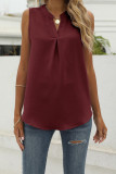 Sleeveless V Neck Plain Tank Top