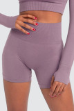 Plain High Waist Seamless Work Out Shorts