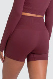 Plain High Waist Seamless Work Out Shorts