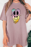 Retro Easter bunny smiley face Short Sleeve T Shirt Unishe Wholesale