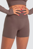 Plain High Waist Seamless Work Out Shorts