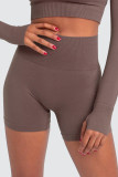 Plain High Waist Seamless Work Out Shorts
