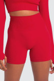 Plain High Waist Seamless Work Out Shorts