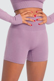 Plain High Waist Seamless Work Out Shorts