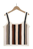Button Down Multicolor Striped Knit Cami Top