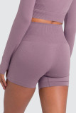 Plain High Waist Seamless Work Out Shorts