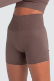 Plain High Waist Seamless Work Out Shorts