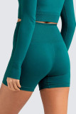 Plain High Waist Seamless Work Out Shorts