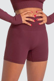 Plain High Waist Seamless Work Out Shorts