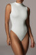 White Mock Neck Sleeveless Knit Bodysuit