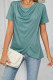 Plain Surplice Wrap SHort Sleeves Top
