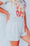 Gray GOOD VIBES ONLY Shining Letter Print Lounge Set