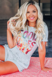 Gray GOOD VIBES ONLY Shining Letter Print Lounge Set