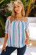 Stripe Off The Shoulder Rainbow Striped Top