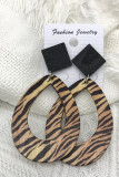 Zebra Leopard Wood Earring
