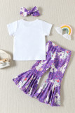 Happy Easter Girl Top with Headband and Bell Pants 3pcs Set