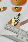 Color Block Splicing Leopard Water Drop Earrings MOQ 5pcs