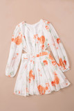 Long Sleeve Cut-out Floral Dress
