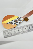 Color Block Splicing Leopard Water Drop Earrings MOQ 5pcs