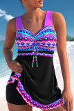 Multi Color Geometric Printing Swimwear
