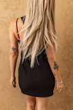 Black Asymmetric Cut out Bodycon Mini Dress