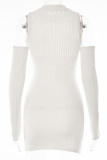 Cold Shoulder Knitting Mini Dress