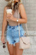 Light Blue High Waist Ripped Distressed Denim SHorts