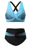 Geometric Tie Dye Printed Twisted Bikini Set
