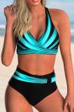Geometric Tie Dye Printed Twisted Bikini Set
