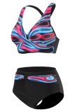 Geometric Tie Dye Printed Twisted Bikini Set