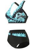 Geometric Tie Dye Printed Twisted Bikini Set