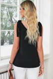 Black Tie On Shoulder V Neck Tank Top