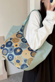Geometric Floral Splicing Printed Tote Handbag MOQ 3pcs