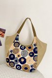 Geometric Floral Splicing Printed Tote Handbag MOQ 3pcs