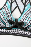 Floral Striped Printed Top Tankini Set