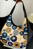 Geometric Floral Splicing Printed Tote Handbag MOQ 3pcs