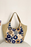 Geometric Floral Splicing Printed Tote Handbag MOQ 3pcs