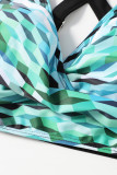 Geometric Tie Dye Printed Twisted Bikini Set