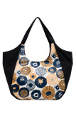 Geometric Floral Splicing Printed Tote Handbag MOQ 3pcs