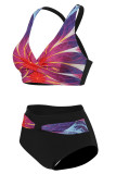 Geometric Tie Dye Printed Twisted Bikini Set