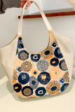 Geometric Floral Splicing Printed Tote Handbag MOQ 3pcs