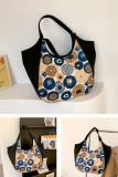 Geometric Floral Splicing Printed Tote Handbag MOQ 3pcs