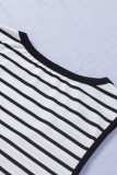 White Striped Keyhole Neck Tank