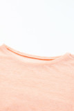 Pink Loose Fit Pockets Short Sleeve Beach Cover Up